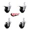 Service Caster 3 Inch Soft Rubber Swivel 7/8 Inch Square Stem Caster Total Lock Brakes, 2PK SCC-SQTTL20S314-SRS-78-2-S-2 - alternate 2